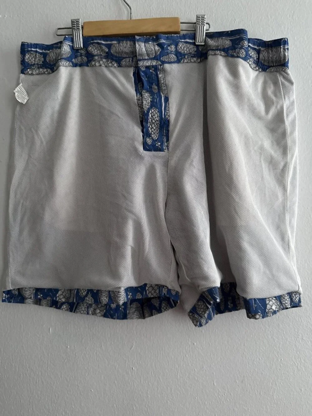 Ocean Pacific Swimming Trunks Blue and White Pine Cone Size 2XL